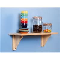 2 FEET / 3 FEET WALL MOUNTED NATURAL WOOD SHELF CORNER SHELVING STORAGE DISPLAY