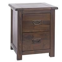 Core Products Two Drawer Bedside Cabinet, Rich Dark Brown
