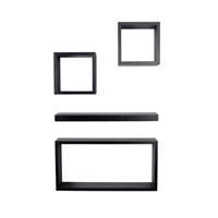 Core Products, Hudson 4-Piece Wall Shelf Set, Matt Black