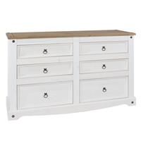 Premium Corona Whitewashed Solid Pine Bedroom Furniture & Natural Pine Tops