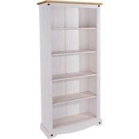 Core Products, Corona White Tall Bookcase with Natural Pine Top