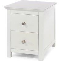 Core Products Nairn 2 Drawer Bedside Cabinet With Glass Top White
