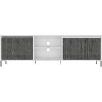 Core Products Dallas White Ultra Wide Tv Rack With 2 Doors And One Drawer White