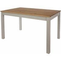 Dining Table 120cm Solid Pine Grey Wooden Living Home Kitchen Furniture Modern