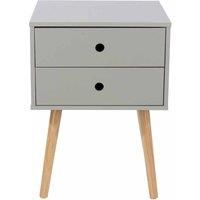 Core Products Options Grey Scandia 2 Drawer & Wood Legs Bedside Cabinet Grey