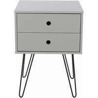 Core Products Options Grey Telford White & Metal 2 Drawer Bedside Cabinet Grey