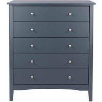 Core Products Como Midnight Blue 5 Drawer Chest Blue