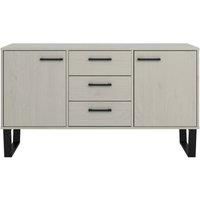 Core Products Texas Medium Sideboard With 2 Doors 3 Drawers Grey Wash Waxed Pine
