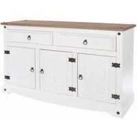 Sideboard 2 Drawers 3 Doors Pine White Painted Finish Living Room Home Furniture