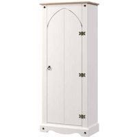 Breakwater Bay Conti Pantry, Finished with a White and Antique Wax, corona design brown/gray/green/white/yellow 143.5 H x 60.0 W x 31.6 D cm
