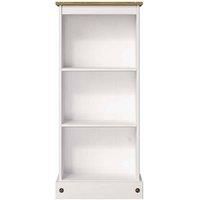 Corona White Low Narrow Bookcase