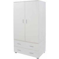 Lido 2 Door 2 Drawer Low Wardrobe White