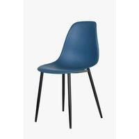 Aspen Curve Chair Blue Plastic Seat with Black Metal Legs Pair
