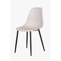 Aspen Curve Chair Calico Plastic Seat with Black Metal Legs Pair