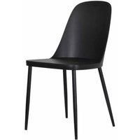 Aspen Duo Chair Black Plastic Seat with Black Metal Legs Pair