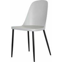 Aspen Duo Chair Light Grey Plastic Seat with Black Metal Legs Pair
