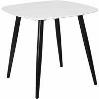 Core Products Aspen Square Dining Table White Painted Top with Black Tapered Legs