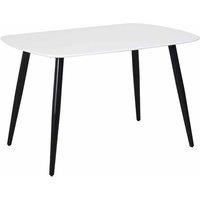 Aspen Rectangular Dining Table White Painted Top with Black Tapered Legs