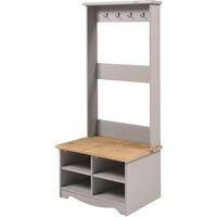 Core Products Corona Grey Hall Shoe Bench With Hat & Coat Rack