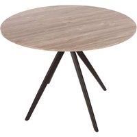 Aspen Round Dining Table with Grey Oak Effect Top and Black Pedestal Legs, Grey