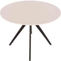 Aspen Round Dining Table with White Painted Top and Black Pedestal Legs, white