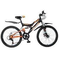 Boss Stealth Unisex Full Suspension Mountain Bike MTB 26" Wheel Blk/Orange