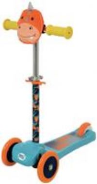 MoVe Mini Go! 3 Wheel Tri Scooter for Kids | Tilt & Turn Scooters with Squishle Pouch Cute Character | Ages 3+ | Adjustable Height Toddler Boys & Girls First Scooter | Three Wheeled Scooter (Dino)
