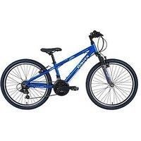 Dawes Bullet HT 24" Kids Suspension Bike | Junior MTB Style Boys Sport Bicycle | 18 Speed, Adjustable Height, Front Suspension | Dark blue | Ages 8+