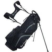 Ben Sayers DLX Deluxe Mens Golf Stand Bag | Lightweight with Padded Lumbar Support & Dual Shoulder Strap | 14-Way Full Length Club Dividers & Water Resistant Pockets (Black/Grey)