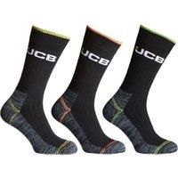 JCB Hi-Vis Work Boot Socks - 3 Pack (Size 6-11) Work Trade Outdoor Sock