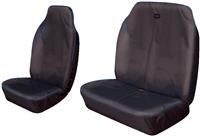 Cosmos 53801 - Heavy Duty Waterproof Universal Van Commercial Hi-Back Seat Covers in Black with Blue Piping