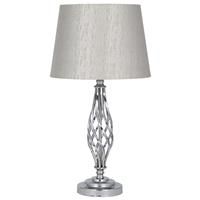 Silver Metal Twist Detail Table Lamp