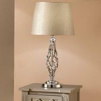 Silver Metal Twist Detail Table Lamp