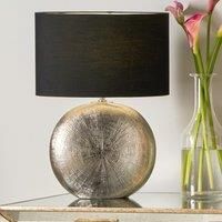 Silver Textured Ceramic Table Lamp