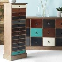 Pacific Lifestyle Pine Wood Multicoloured 13 Drawer Unit