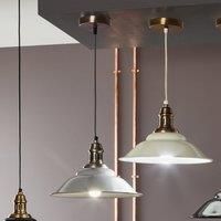 Grey and Silver Metal Cafe Pendant