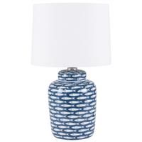 Pacific Lifestyle Fish Ceramic Table Lamp, Blue & White