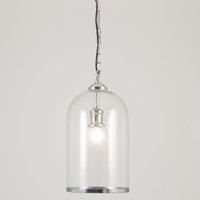 Clear Glass and Silver Pendant, Silver