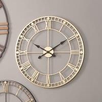 Antique Gold Metal Round Wall Clock