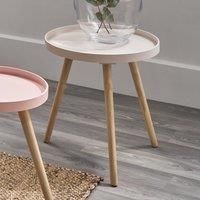 Blush MDF & Natural Pine Wood Round Table K/D