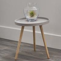 Grey MDF & Natural Pine Wood Round Table K/D
