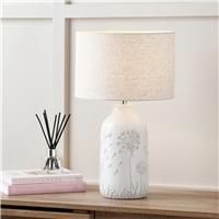 White Floral Ceramic Table Lamp