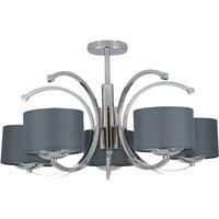 Pacific Lifestyle Arm Semi Flush Pendant, Chrome/Grey, 520 x 520 x 330 mm