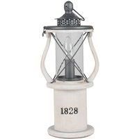 White Wood Lantern Table Lamp