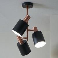 Black & Antique Copper 3 Light Electrified Pendant