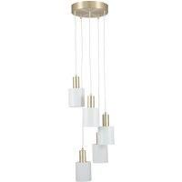 Minimalist White and Gold Metal Lamp Contemporary Drop Pendant Ceiling Light