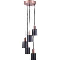 Black and Copper Metal 5 Piece Drop Pendant Lights Ceiling Lamp Rose Gold