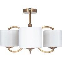 Satin Brass Metal Curved 3 Arm Semi Flush Pendant