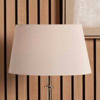 Ruma Taupe Oval Poly Silk Tapered Lamp Shade For Floor Lamps in Brown | Size: 18 inches