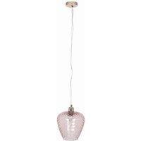 Pacific Almada Textured Rose Coloured Glass Electrified Pendant